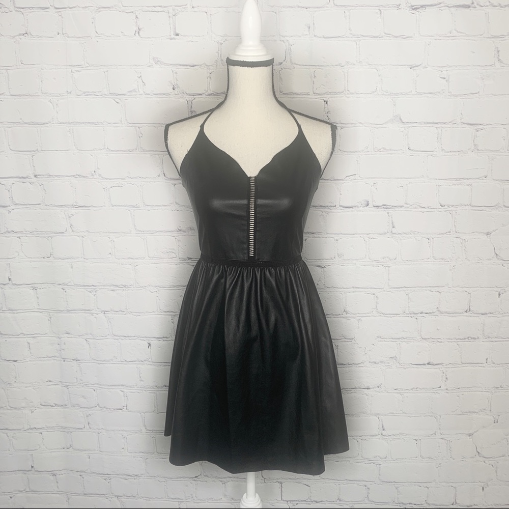 Zara Faux Leather Mini Dress Sz. Small